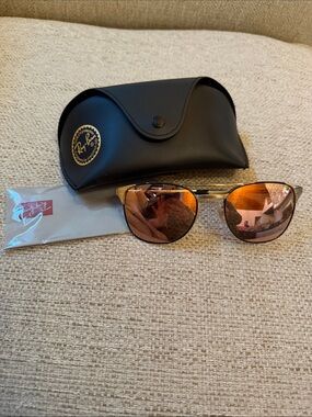 Ray-Ban Men's Gold Frame Sunglasses with rose gold Mirror Lenses